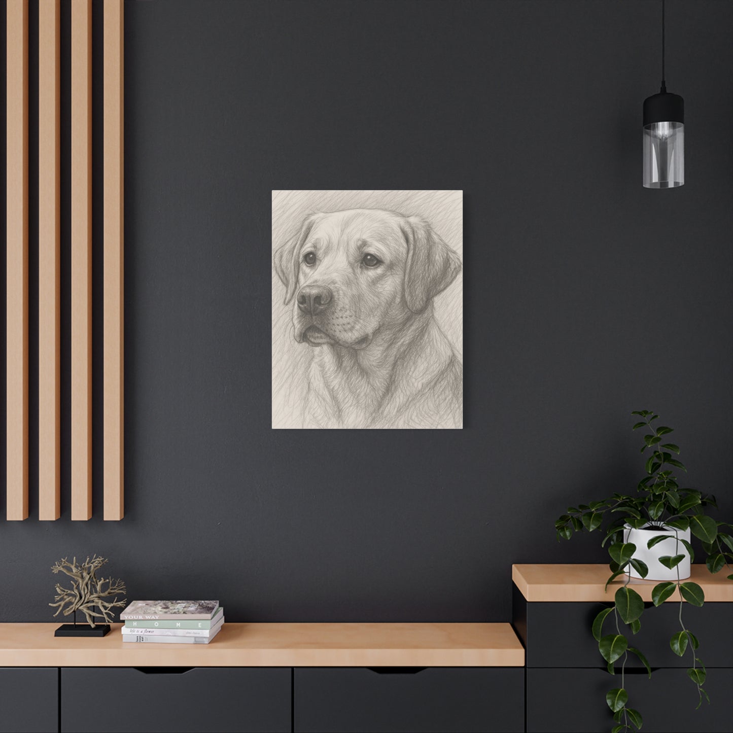 Canvas Art Print - Realistic Labrador Sketch, Dog Lover Gift, Pet Memorial Decor, Home Wall Art, Customizable Pet Portraits