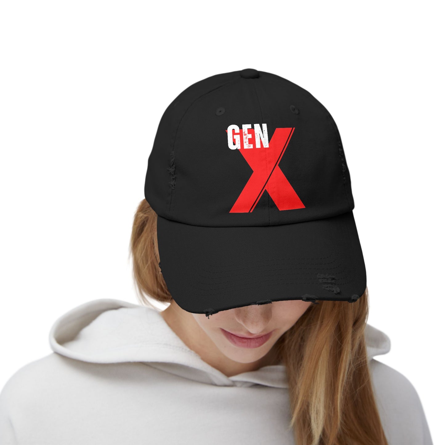 Gen X Distressed Cap | Retro Style Hat for Gen X, Casual Everyday Wear, Vintage Gift, Trendy Accessory, Summer Fashion