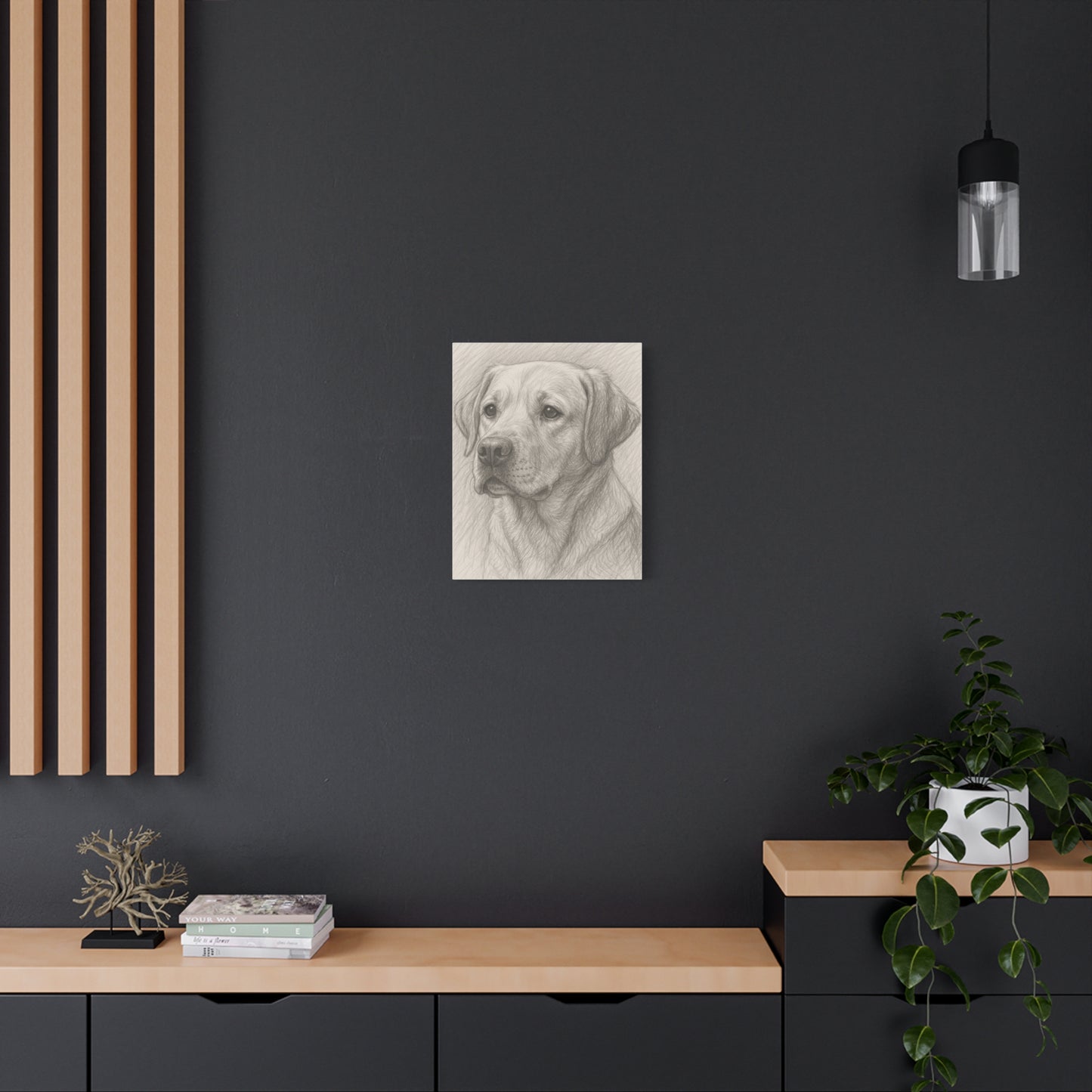 Canvas Art Print - Realistic Labrador Sketch, Dog Lover Gift, Pet Memorial Decor, Home Wall Art, Customizable Pet Portraits