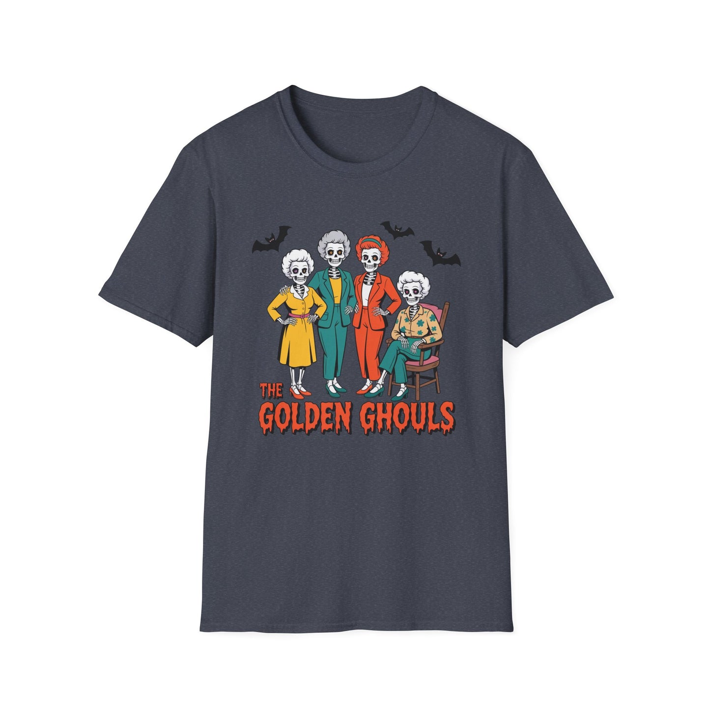 Golden Ghouls Halloween T-Shirt | Unisex Softstyle Tee | Perfect for Fall Celebrations, Halloween Parties, and Casual Wear