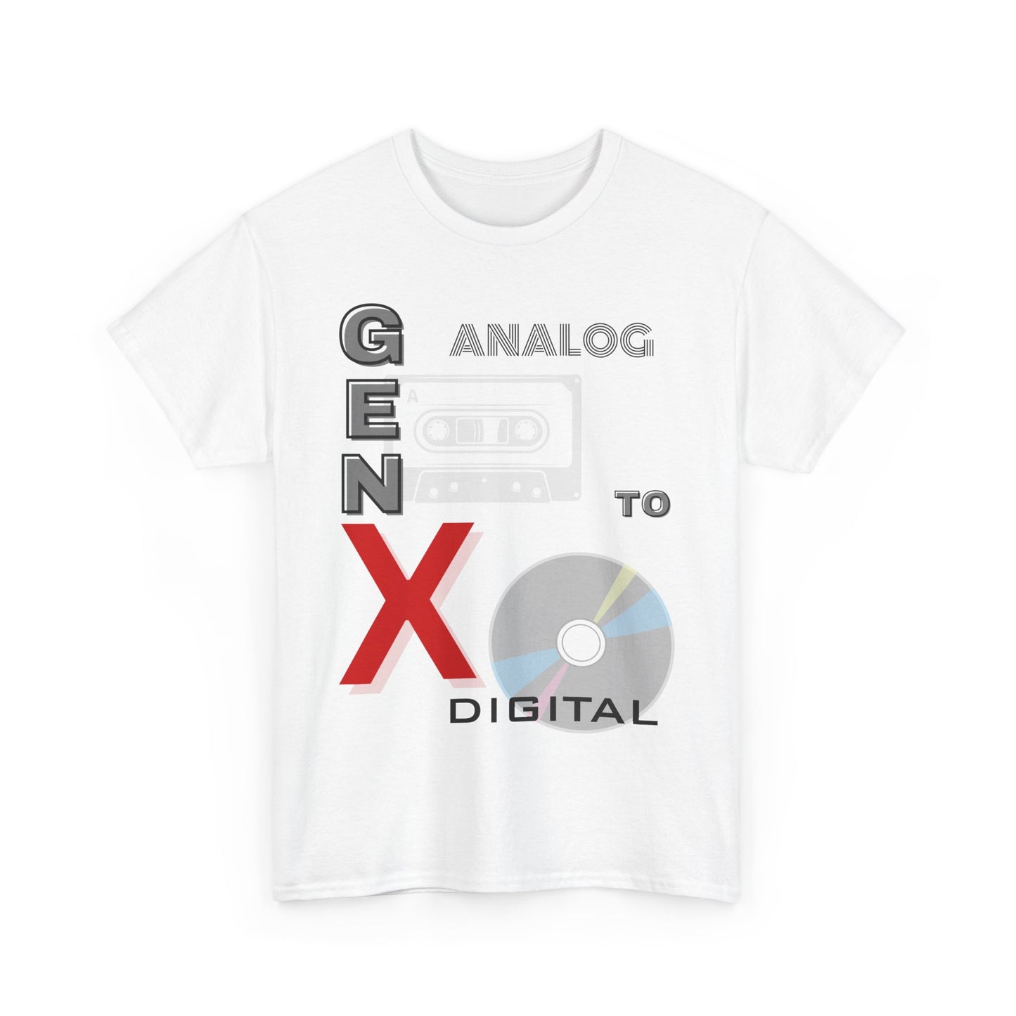 Analog to Digital T-Shirt - Gen X Retro Graphic Tee | Nostalgic Vintage Inspired Music Lover Gift Shirt