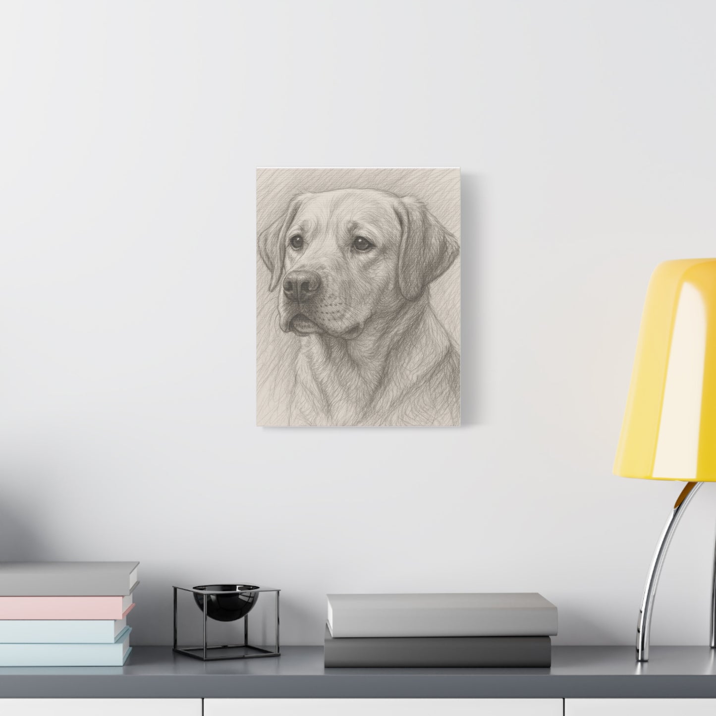 Canvas Art Print - Realistic Labrador Sketch, Dog Lover Gift, Pet Memorial Decor, Home Wall Art, Customizable Pet Portraits