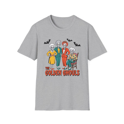 Golden Ghouls Halloween T-Shirt | Unisex Softstyle Tee | Perfect for Fall Celebrations, Halloween Parties, and Casual Wear