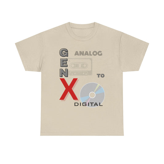 Analog to Digital T-Shirt - Gen X Retro Graphic Tee | Nostalgic Vintage Inspired  Music Lover Gift Shirt