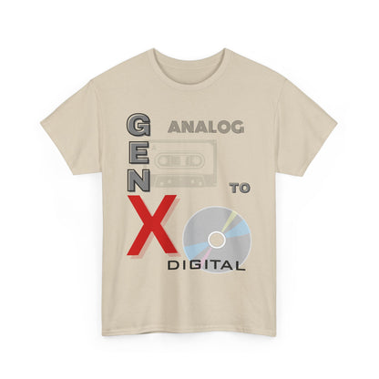 Analog to Digital T-Shirt - Gen X Retro Graphic Tee | Nostalgic Vintage Inspired  Music Lover Gift Shirt