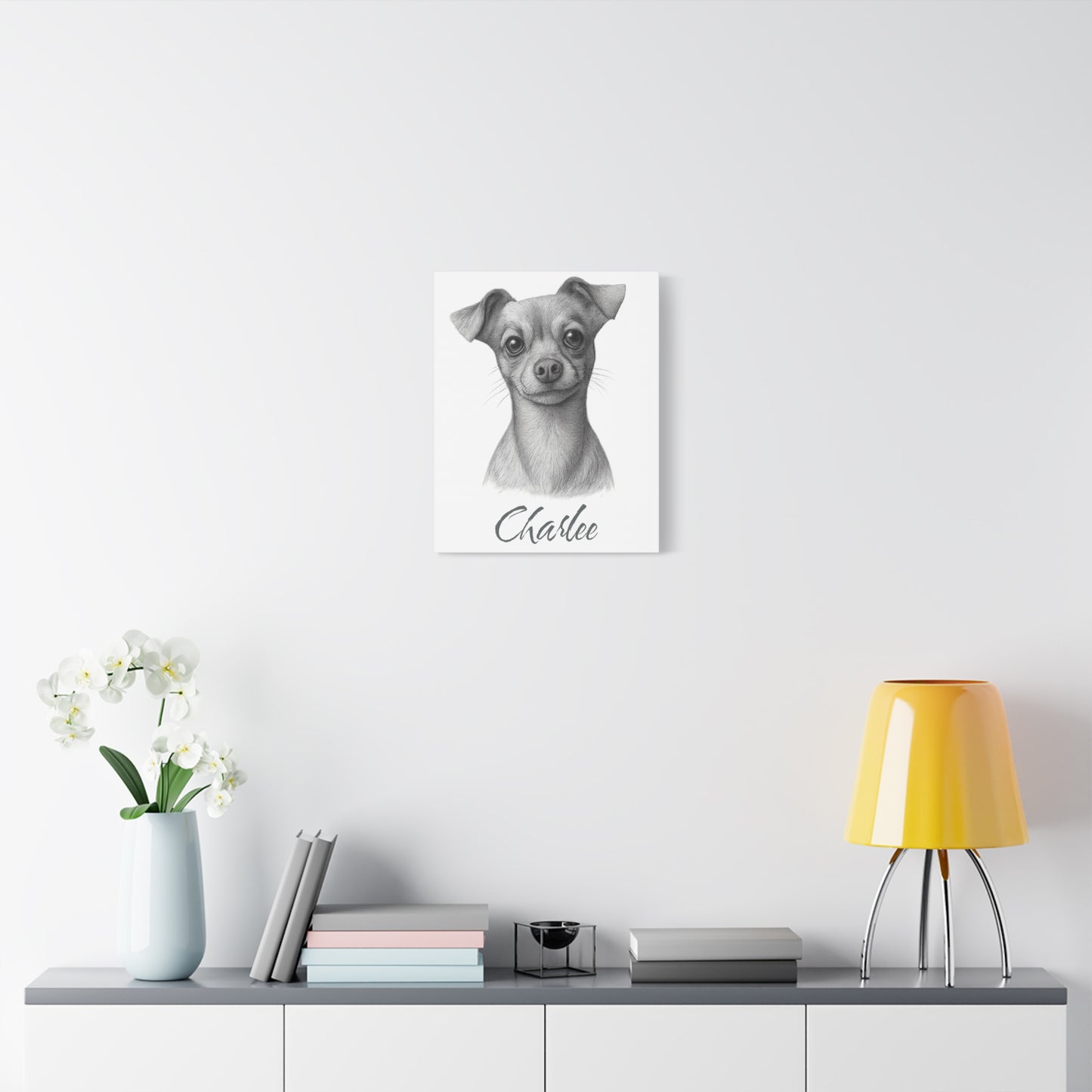 Charming Dog Portrait Canvas Print, Dog Lover Gift, Pet Memorial Artwork, Home Decor, Animal Art