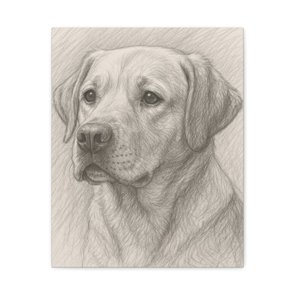 Canvas Art Print - Realistic Labrador Sketch, Dog Lover Gift, Pet Memorial Decor, Home Wall Art, Customizable Pet Portraits