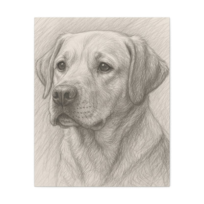 Canvas Art Print - Realistic Labrador Sketch, Dog Lover Gift, Pet Memorial Decor, Home Wall Art, Customizable Pet Portraits