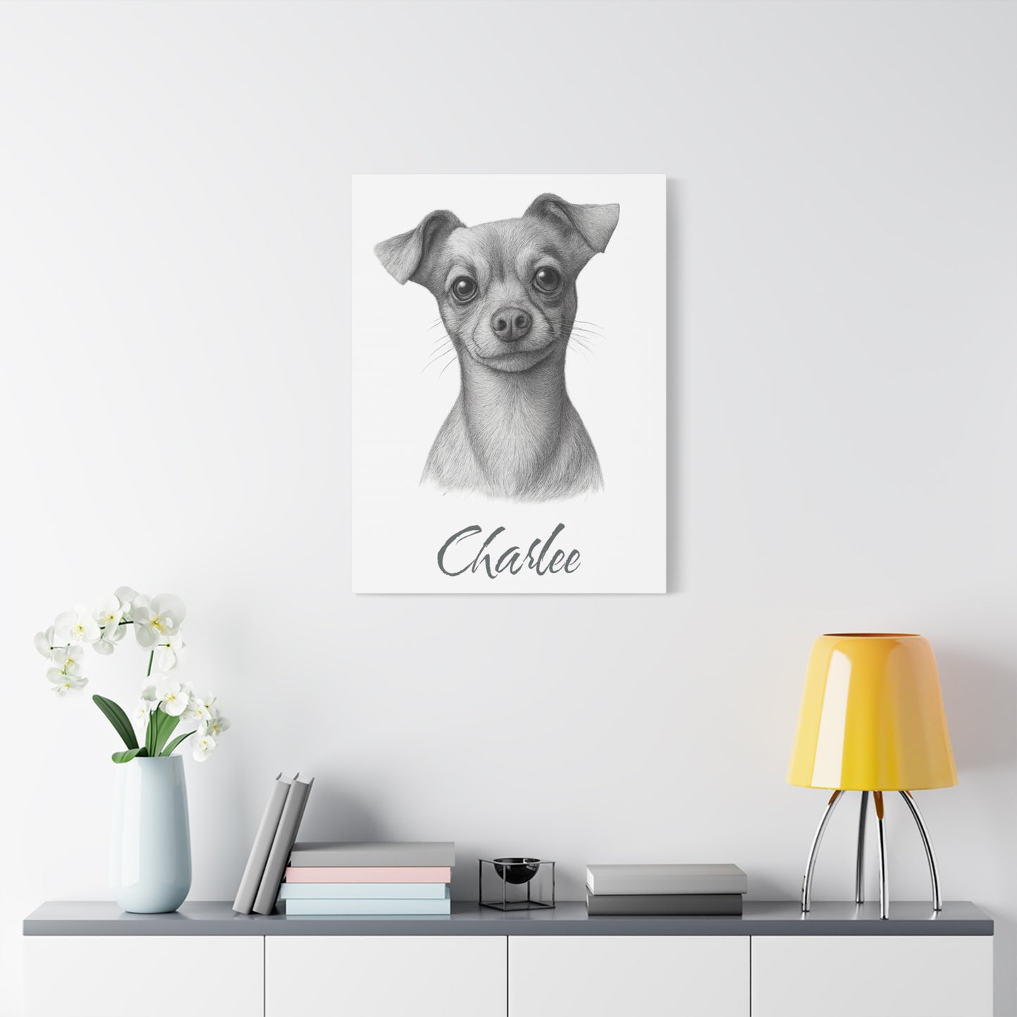 Charming Dog Portrait Canvas Print, Dog Lover Gift, Pet Memorial Artwork, Home Decor, Animal Art