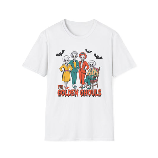 Golden Ghouls Halloween T-Shirt | Unisex Softstyle Tee | Perfect for Fall Celebrations, Halloween Parties, and Casual Wear