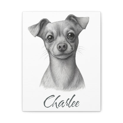 Charming Dog Portrait Canvas Print, Dog Lover Gift, Pet Memorial Artwork, Home Decor, Animal Art