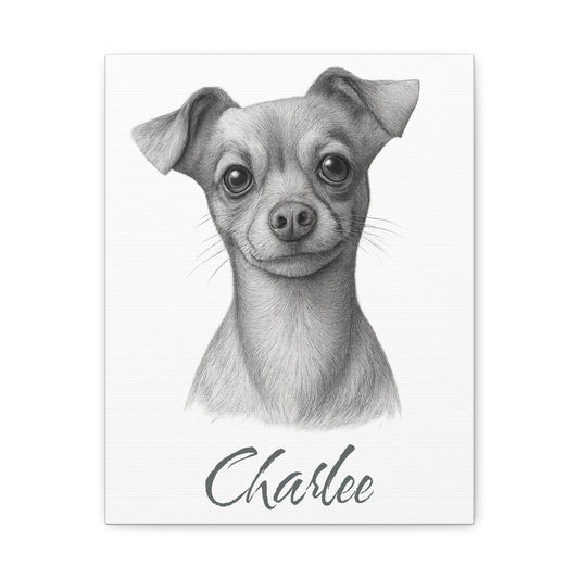 Charming Dog Portrait Canvas Print, Dog Lover Gift, Pet Memorial Artwork, Home Decor, Animal Art