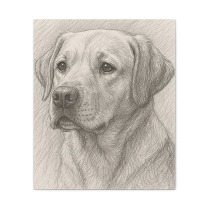 Canvas Art Print - Realistic Labrador Sketch, Dog Lover Gift, Pet Memorial Decor, Home Wall Art, Customizable Pet Portraits