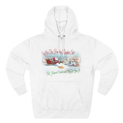 Funny Christmas Hoodie - "Up On The Housetop Reindeer Sh*t" Santa Holiday Sweatshirt | Christmas Party Gag Gift