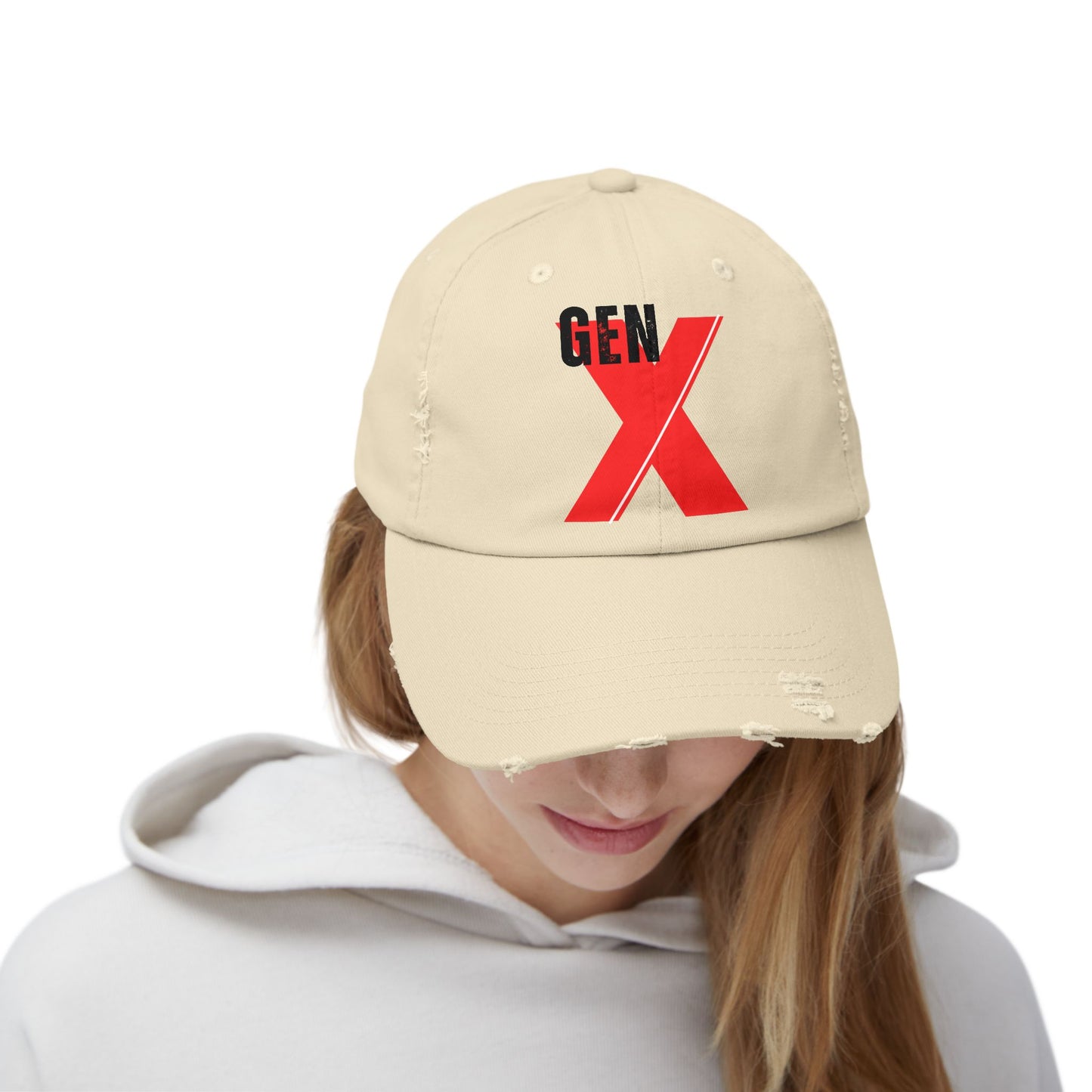 Gen X Distressed Cap | Retro Style Hat for Gen X, Casual Everyday Wear, Vintage Gift, Trendy Accessory, Summer Fashion