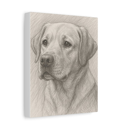 Canvas Art Print - Realistic Labrador Sketch, Dog Lover Gift, Pet Memorial Decor, Home Wall Art, Customizable Pet Portraits