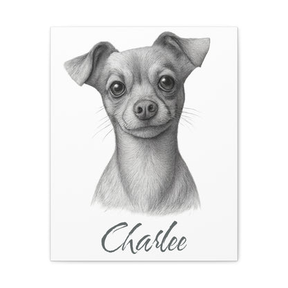Charming Dog Portrait Canvas Print, Dog Lover Gift, Pet Memorial Artwork, Home Decor, Animal Art