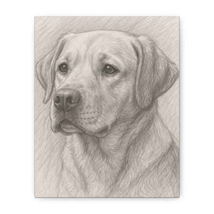 Canvas Art Print - Realistic Labrador Sketch, Dog Lover Gift, Pet Memorial Decor, Home Wall Art, Customizable Pet Portraits