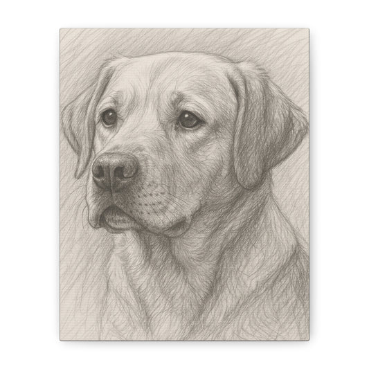 Canvas Art Print - Realistic Labrador Sketch, Dog Lover Gift, Pet Memorial Decor, Home Wall Art, Customizable Pet Portraits