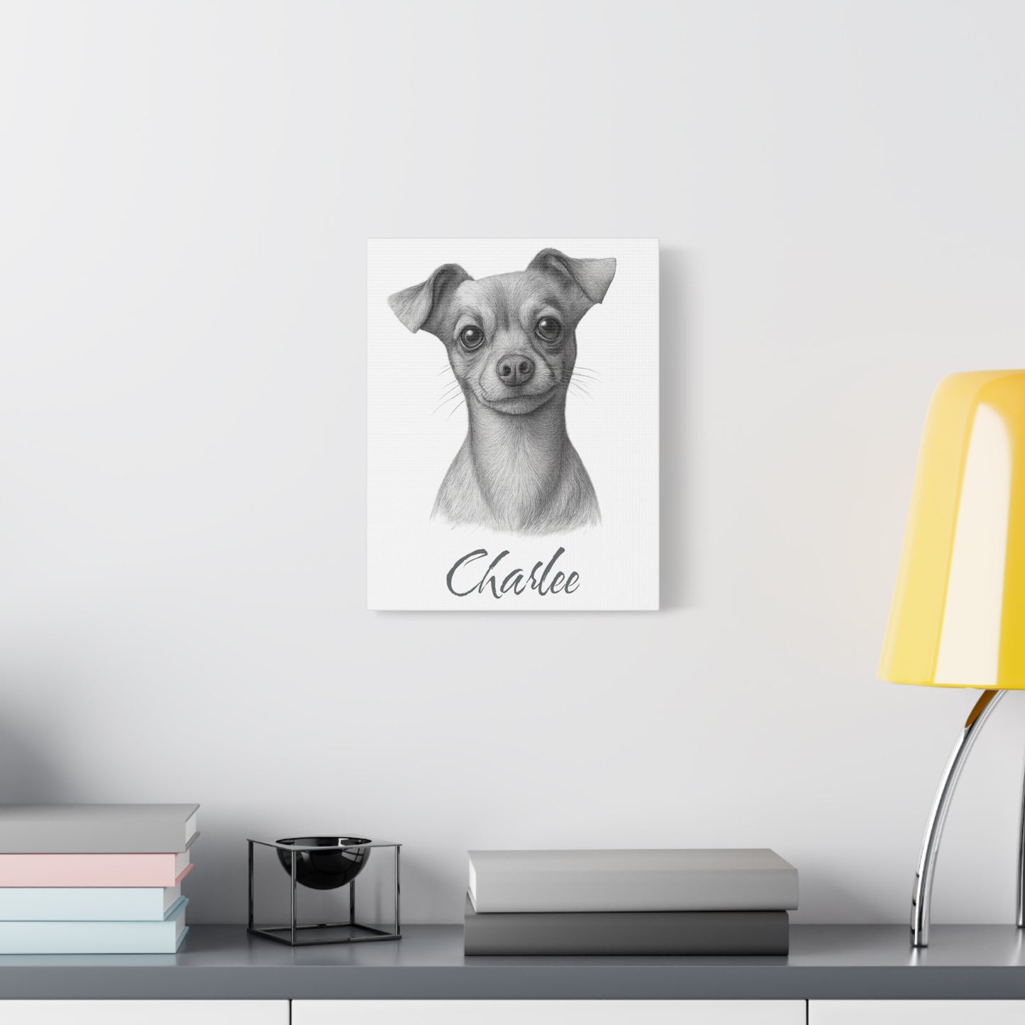 Charming Dog Portrait Canvas Print, Dog Lover Gift, Pet Memorial Artwork, Home Decor, Animal Art