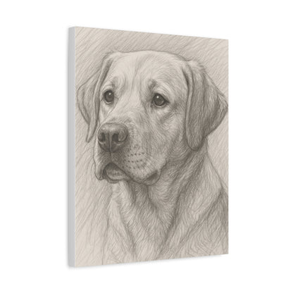 Canvas Art Print - Realistic Labrador Sketch, Dog Lover Gift, Pet Memorial Decor, Home Wall Art, Customizable Pet Portraits