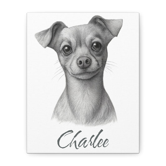 Charming Dog Portrait Canvas Print, Dog Lover Gift, Pet Memorial Artwork, Home Decor, Animal Art