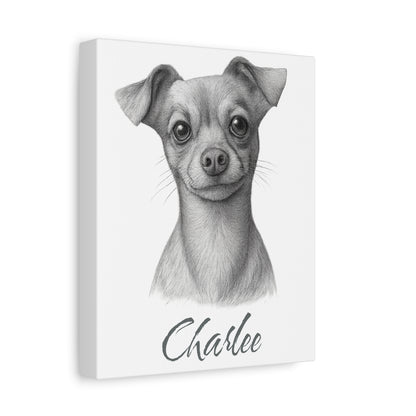 Charming Dog Portrait Canvas Print, Dog Lover Gift, Pet Memorial Artwork, Home Decor, Animal Art