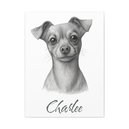 Charming Dog Portrait Canvas Print, Dog Lover Gift, Pet Memorial Artwork, Home Decor, Animal Art