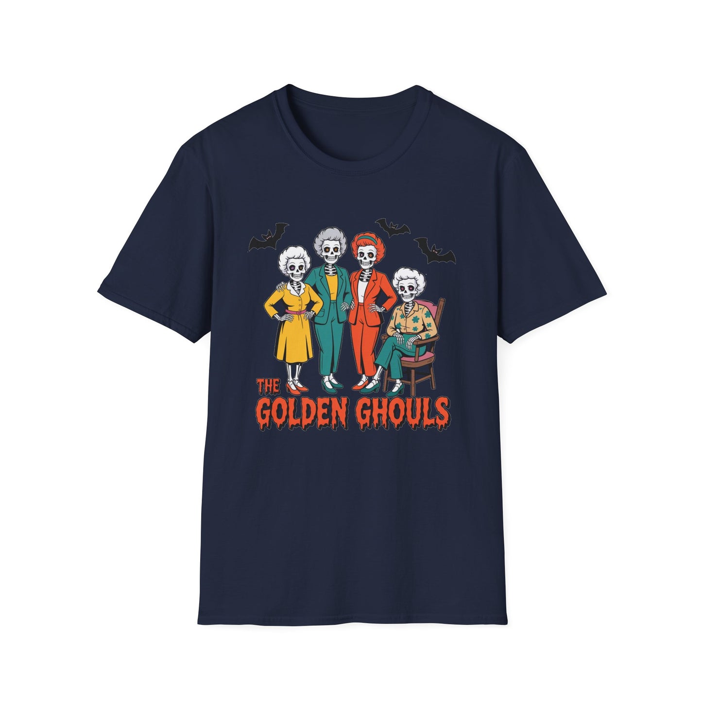 Golden Ghouls Halloween T-Shirt | Unisex Softstyle Tee | Perfect for Fall Celebrations, Halloween Parties, and Casual Wear