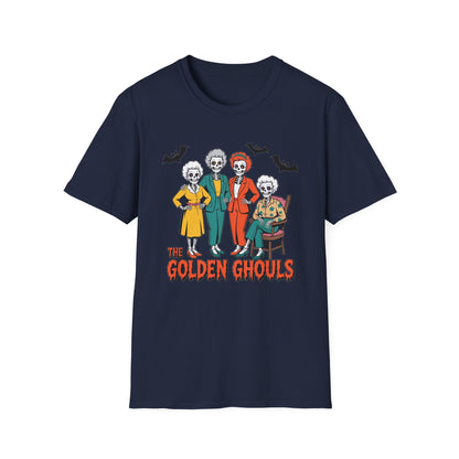 Golden Ghouls Halloween T-Shirt | Unisex Softstyle Tee | Perfect for Fall Celebrations, Halloween Parties, and Casual Wear