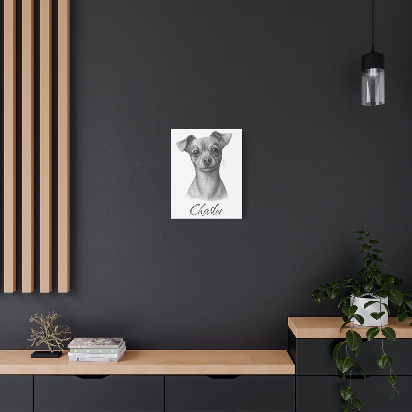 Charming Dog Portrait Canvas Print, Dog Lover Gift, Pet Memorial Artwork, Home Decor, Animal Art
