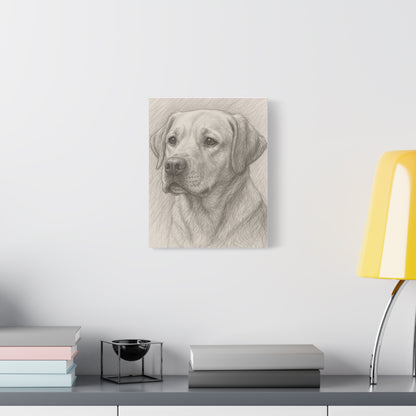 Canvas Art Print - Realistic Labrador Sketch, Dog Lover Gift, Pet Memorial Decor, Home Wall Art, Customizable Pet Portraits