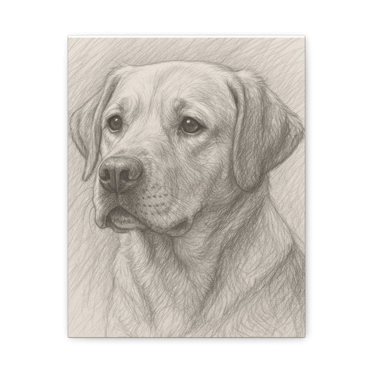 Canvas Art Print - Realistic Labrador Sketch, Dog Lover Gift, Pet Memorial Decor, Home Wall Art, Customizable Pet Portraits