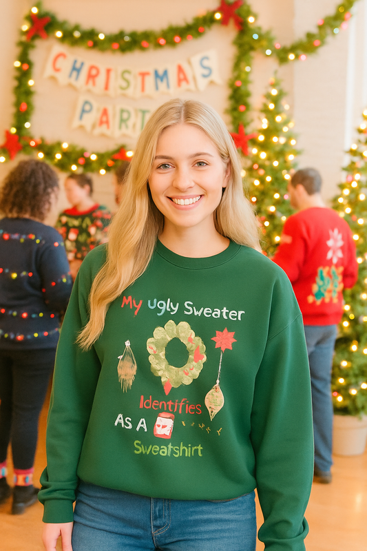 Ugly Christmas Sweatshirt - Funny Holiday Crewneck | Unisex Cozy Winter Shirt for Christmas Party and Gift